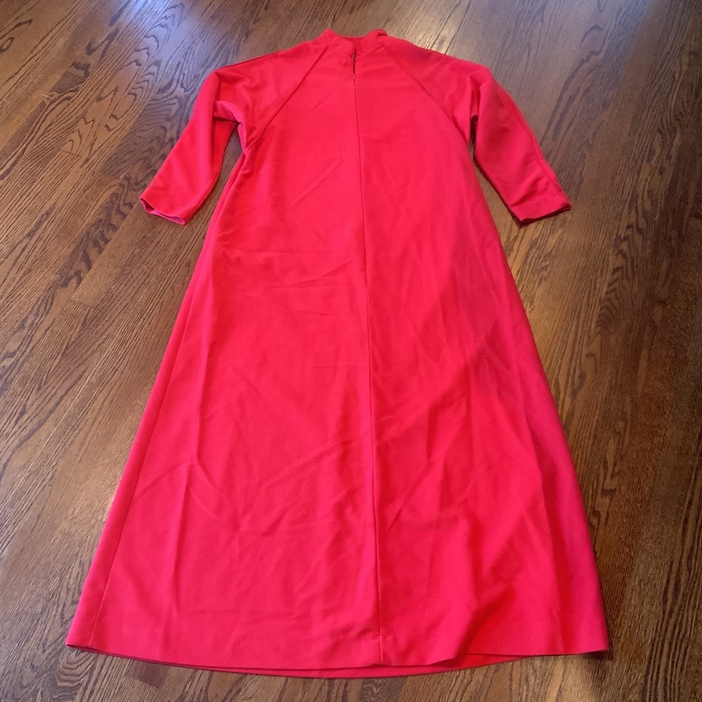 Vtg Shadowline Red Poly Fleece Zip Front Robe Housecoat Lounge Gown M
